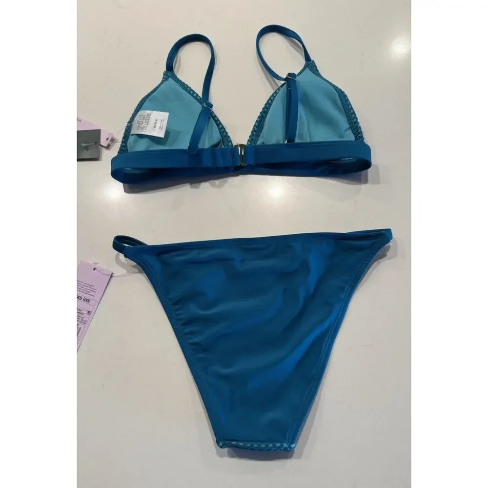 Wild Fable 2 Piece Bikini Net Low‎ Rise Extra Cheeky Bikini Bottom Triangle Top
